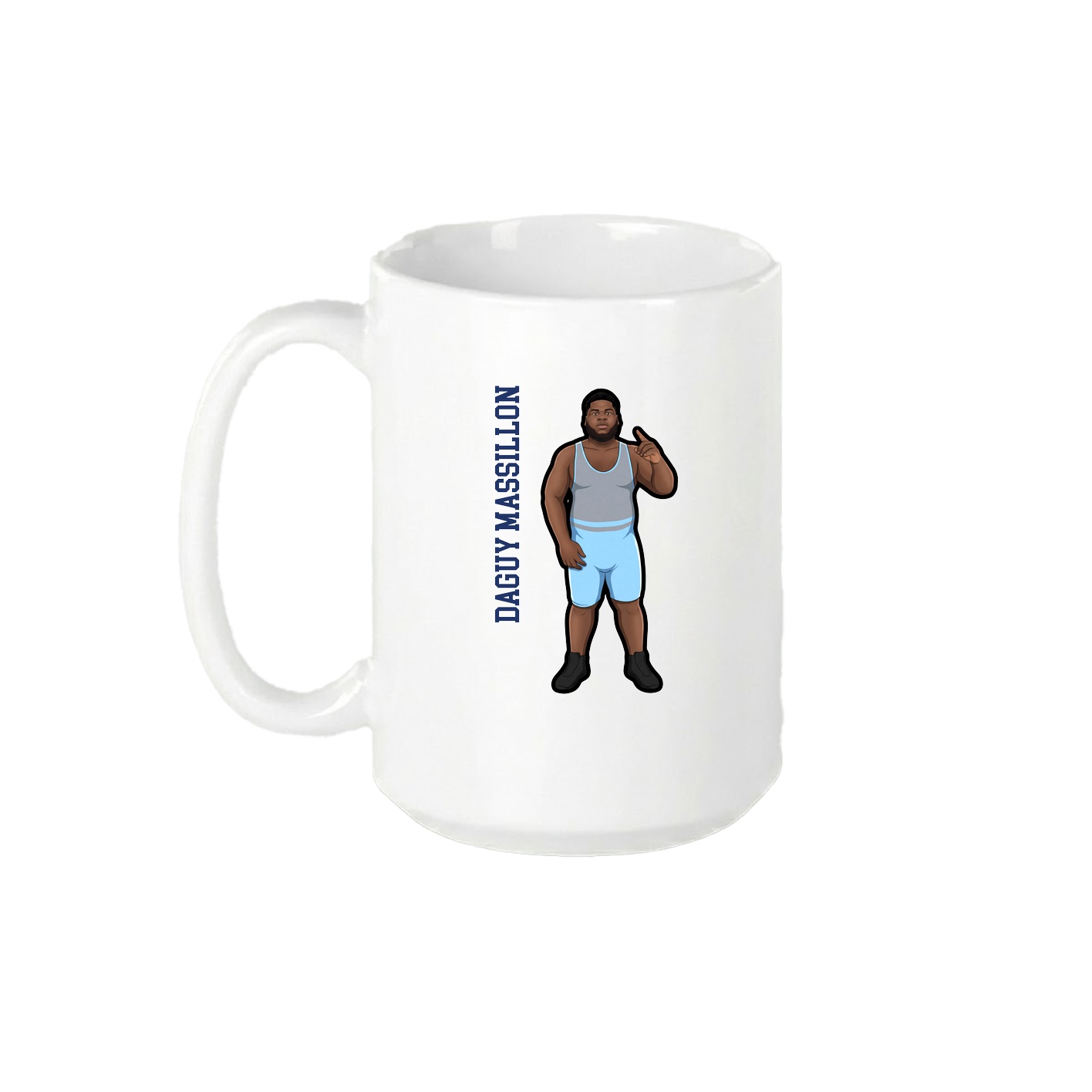 15oz Coffee Mug — Name Vertical in White