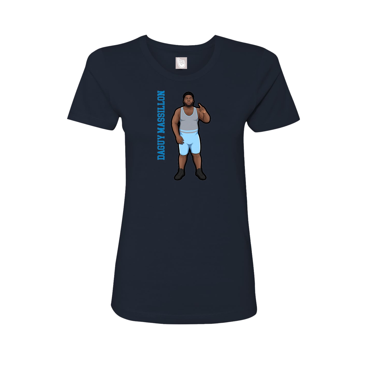 Fitted Women's Tee — Name Vertical in Navy