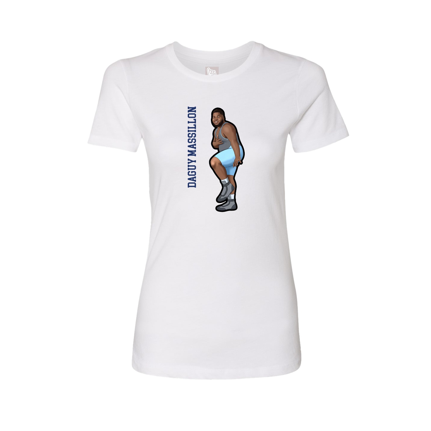 Fitted Women's Tee — Name Vertical in White