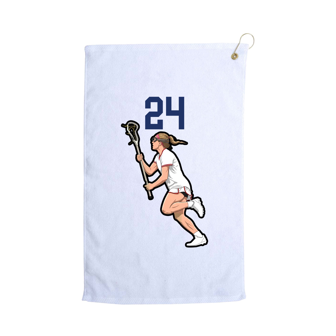 Golf Towel — Number Top in White