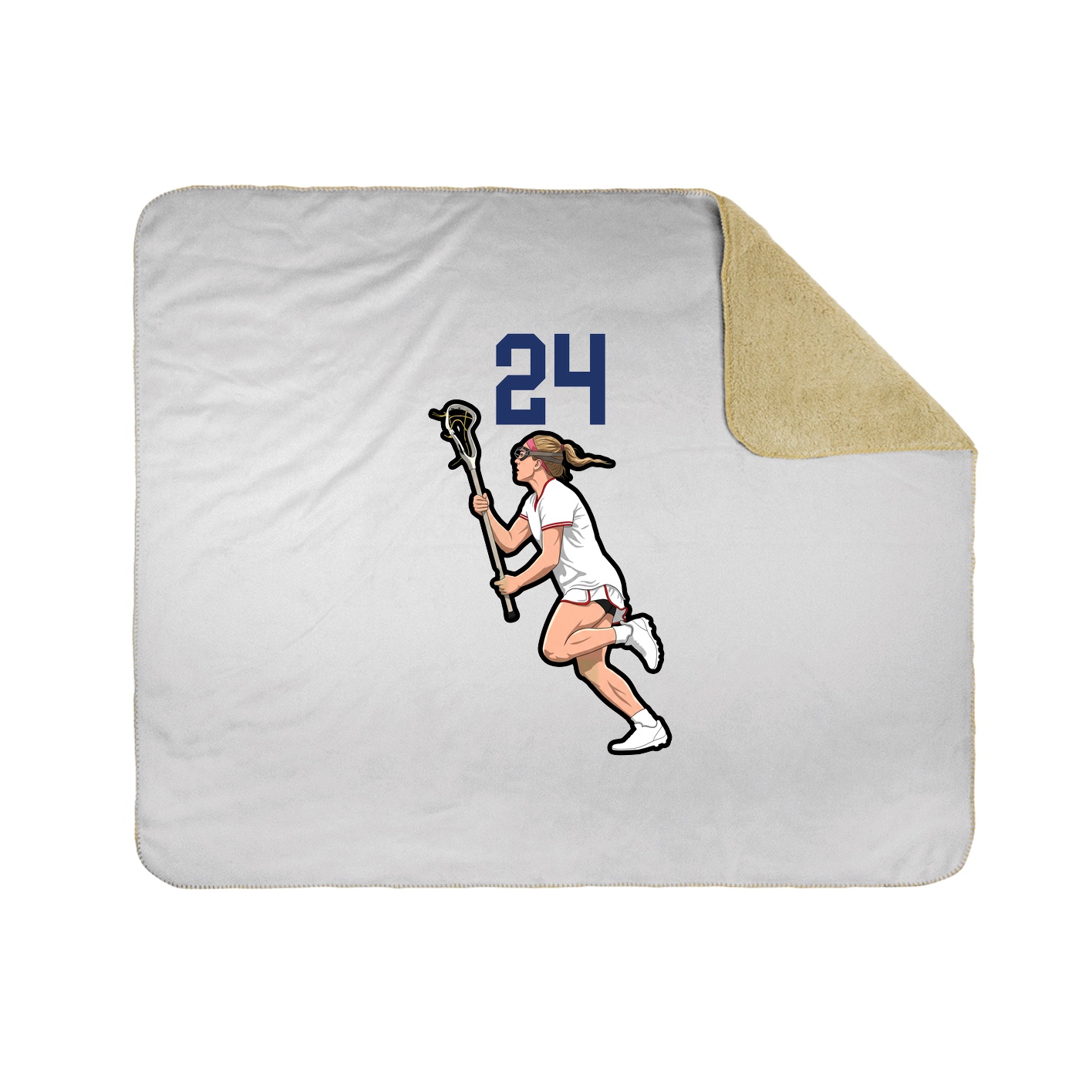 Throw Blanket — Number Top in White