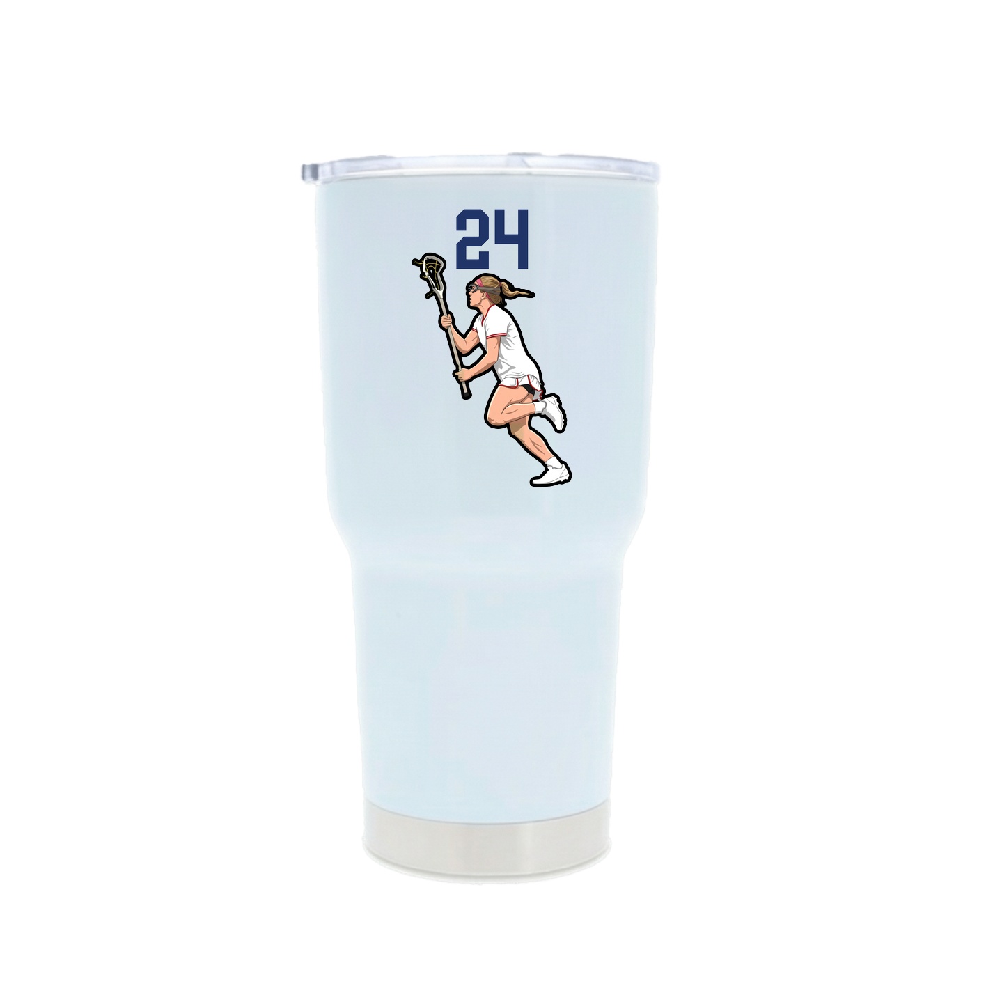 30oz Stainless Steel Tumbler — Number Top in White