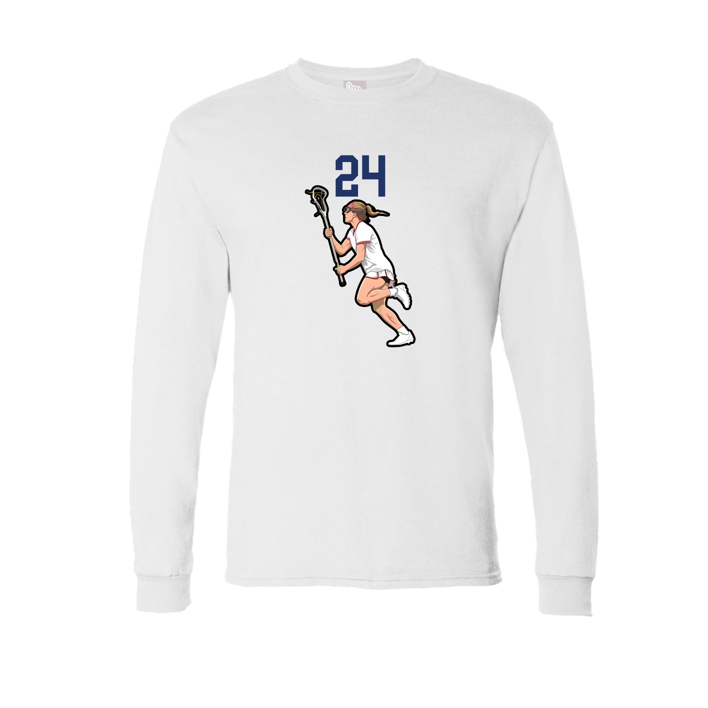 Long Sleeve Tee — Number Top in White