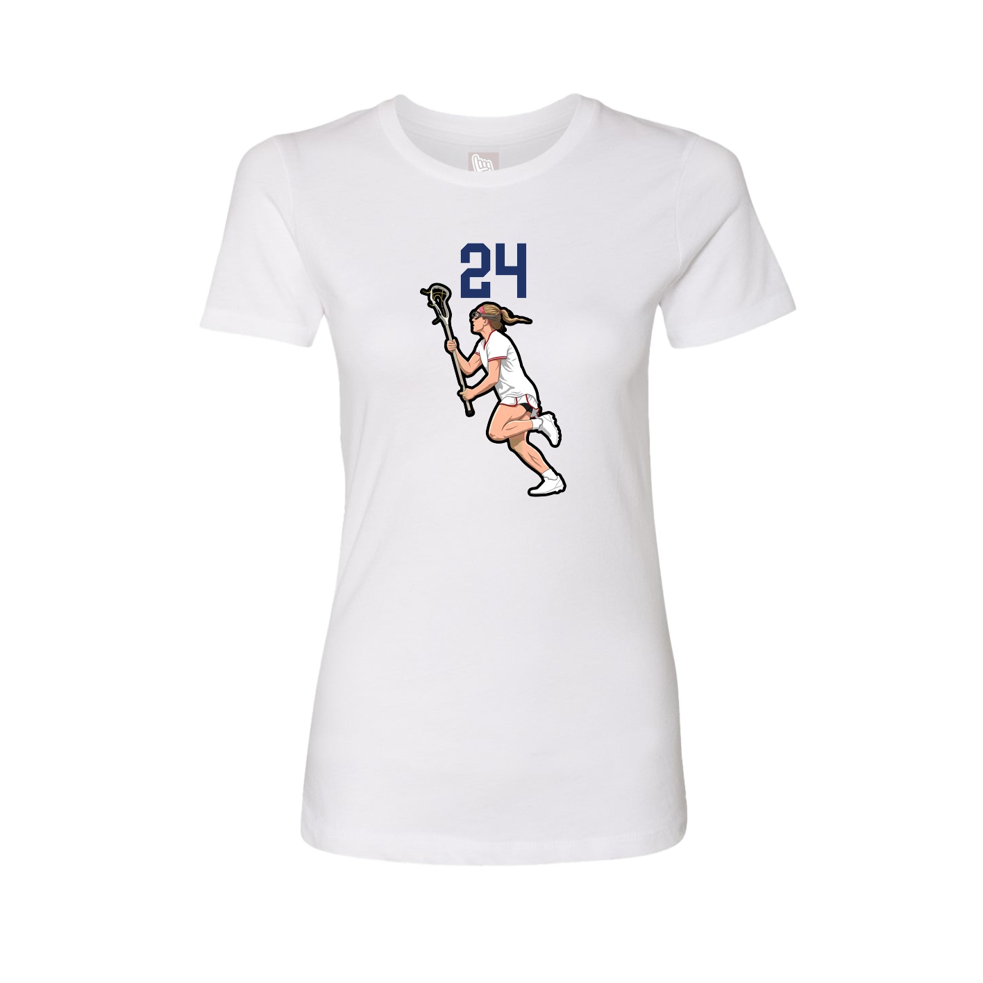 Fitted Women's Tee — Number Top in White