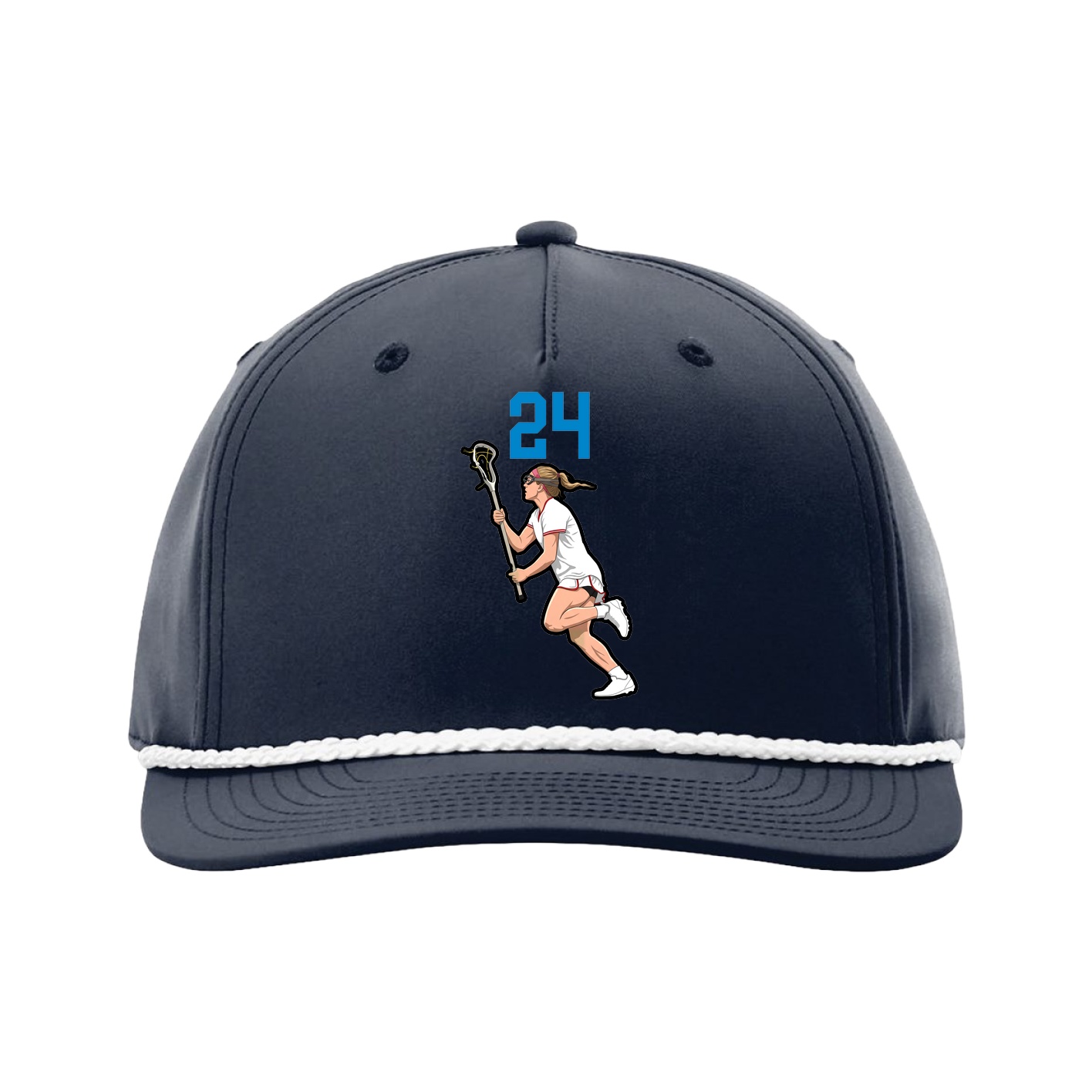 Five-Panel Classic Rope Cap — Number Top in Navy