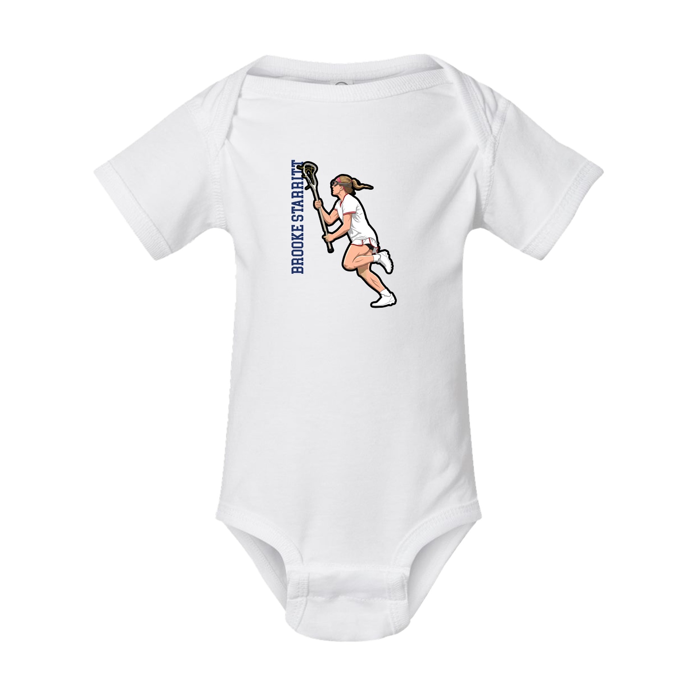 Baby Onesie — Name Vertical in White