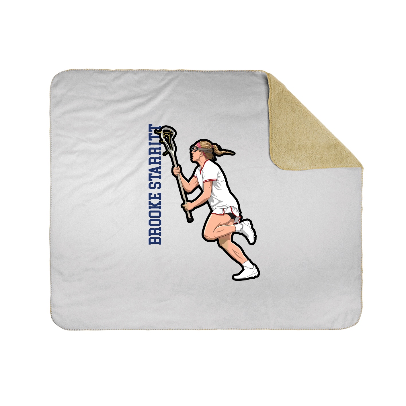 Throw Blanket — Name Vertical in White