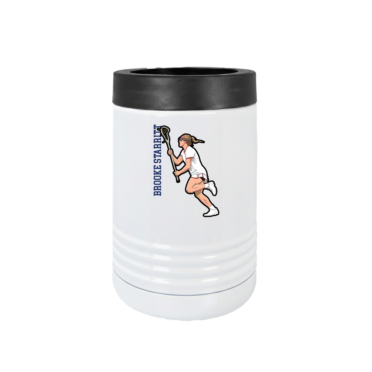 Beverage Holder — Name Vertical in White