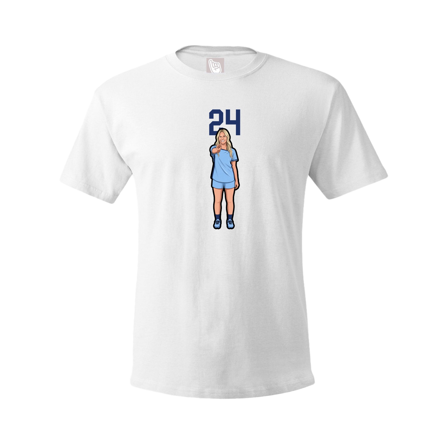 Youth Tee — Number Top in White