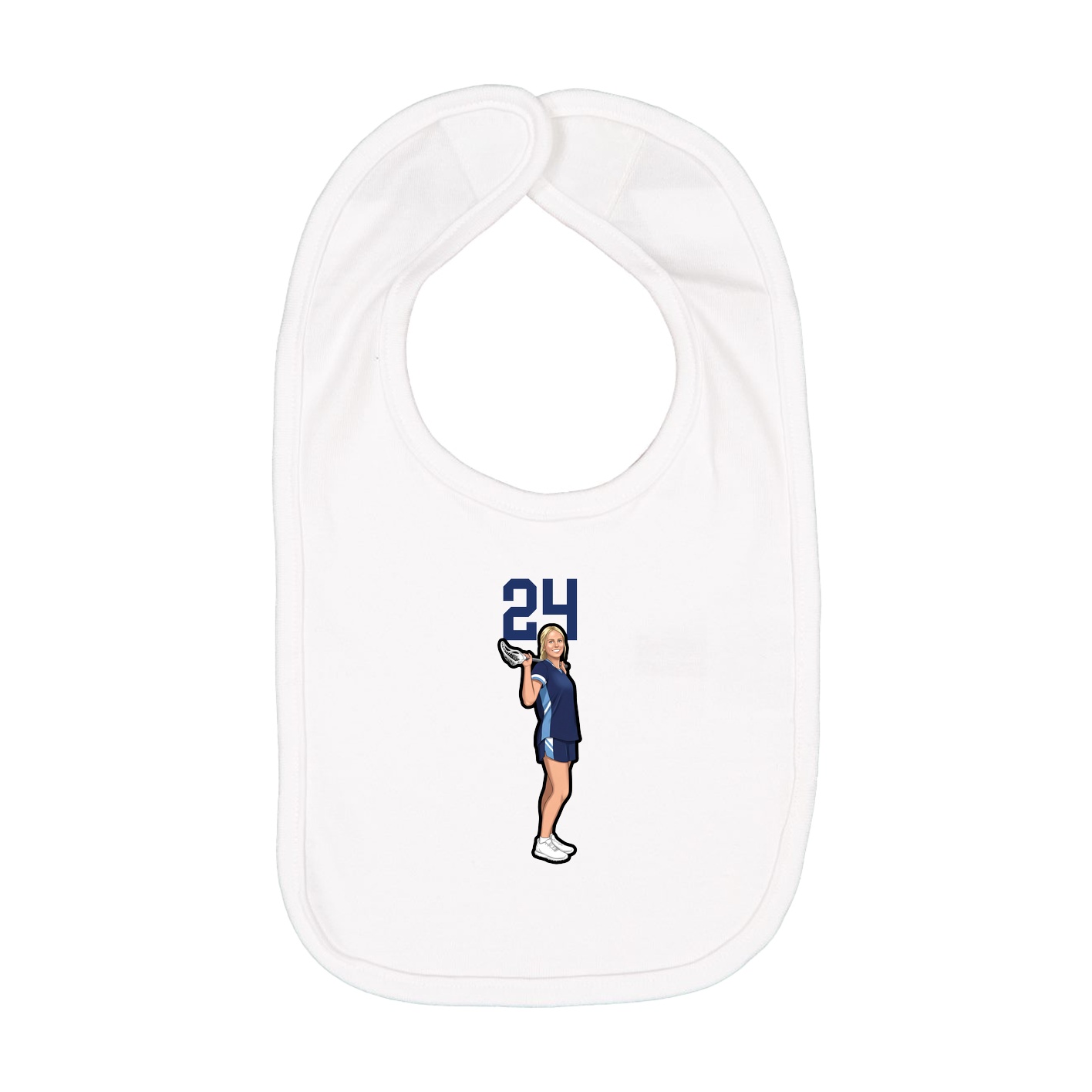 Infant Bib — Number Top in White