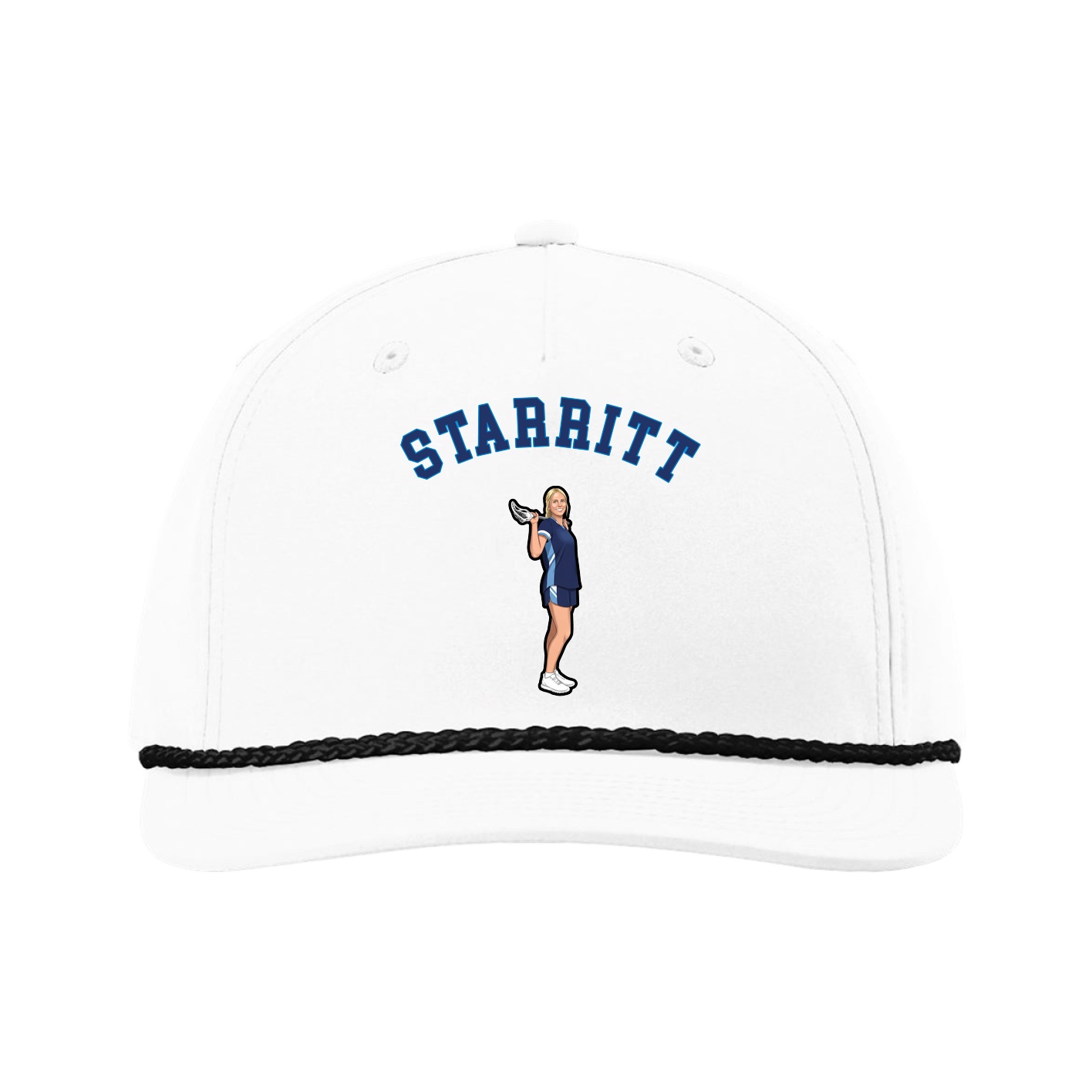 Five-Panel Classic Rope Cap — Shirsey Arch in White