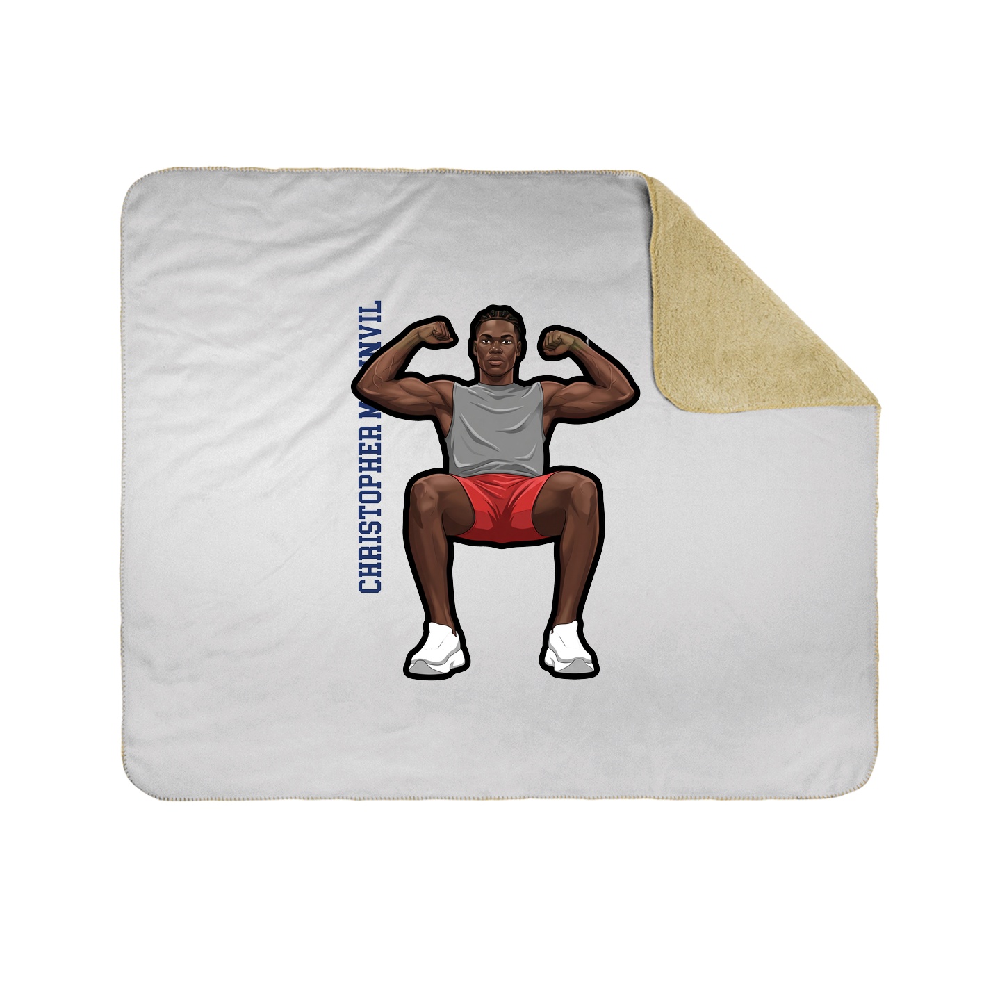 Throw Blanket — Name Vertical in White