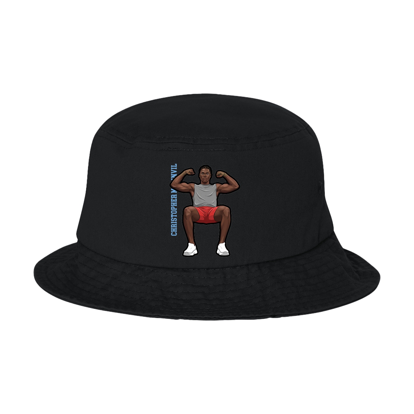 Bucket Cap — Name Vertical in Black