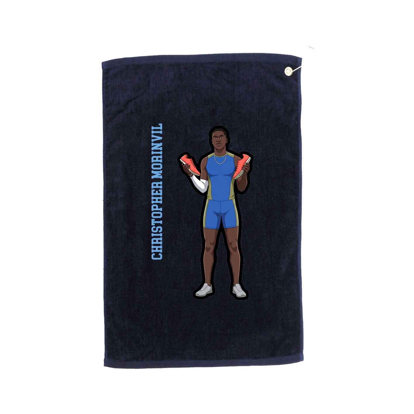 Golf Towel — Name Vertical in Navy