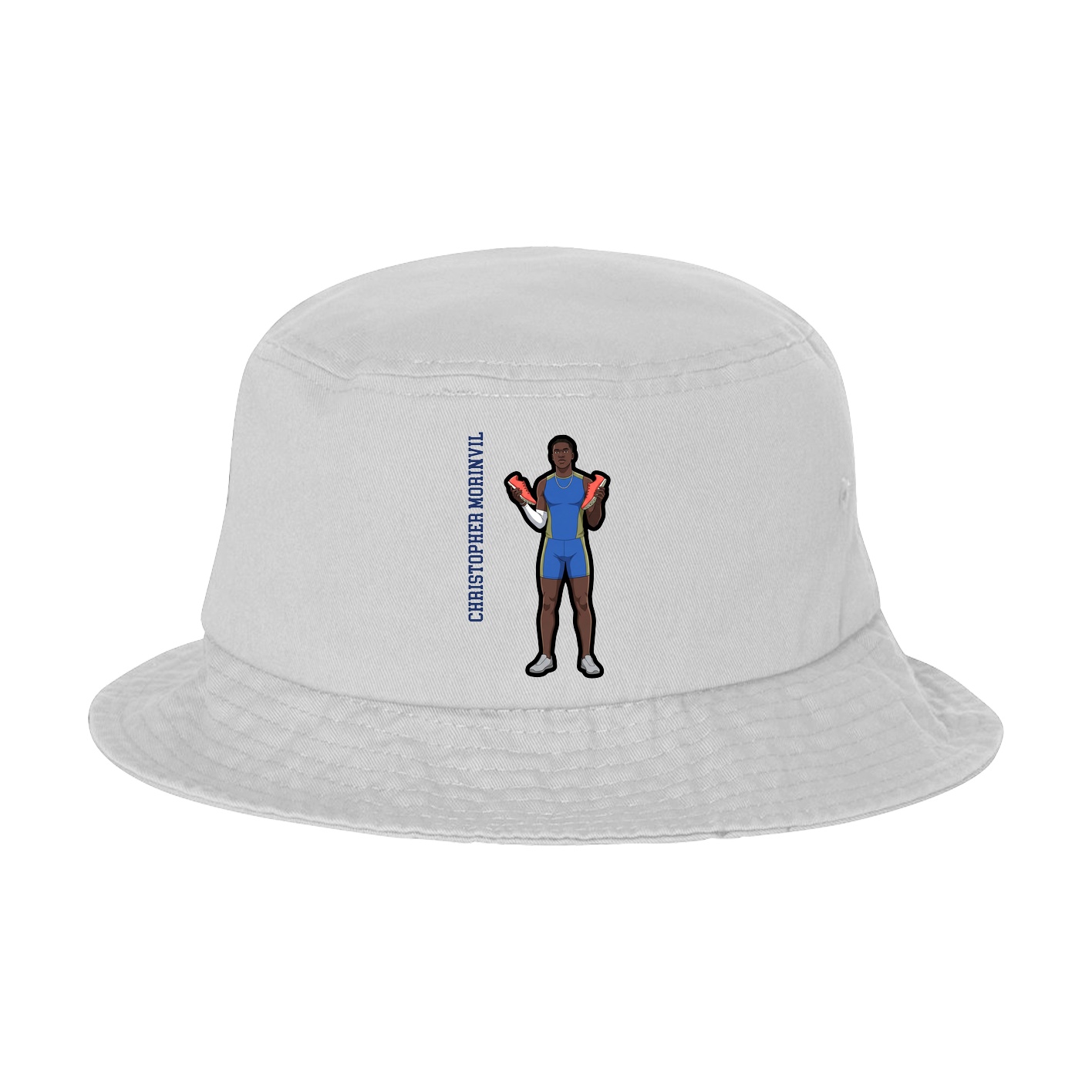 Bucket Cap — Name Vertical in White