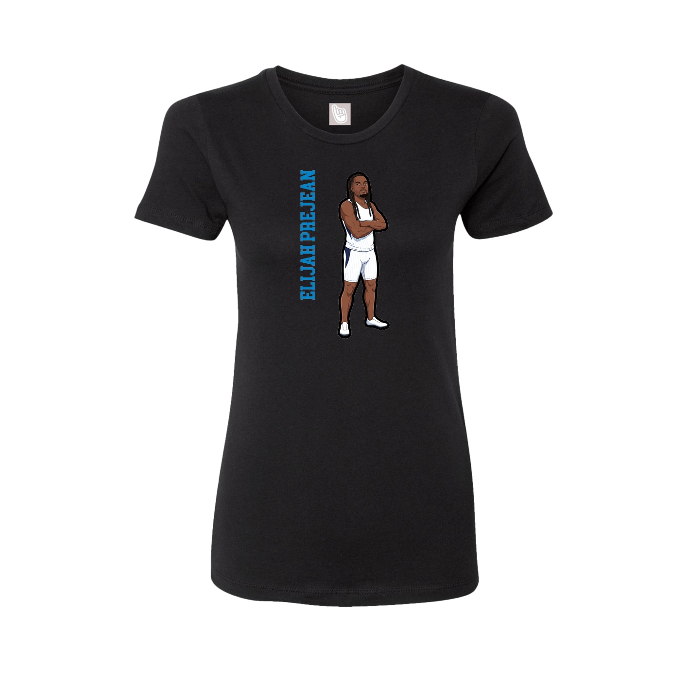Fitted Women's Tee — Name Vertical in Black