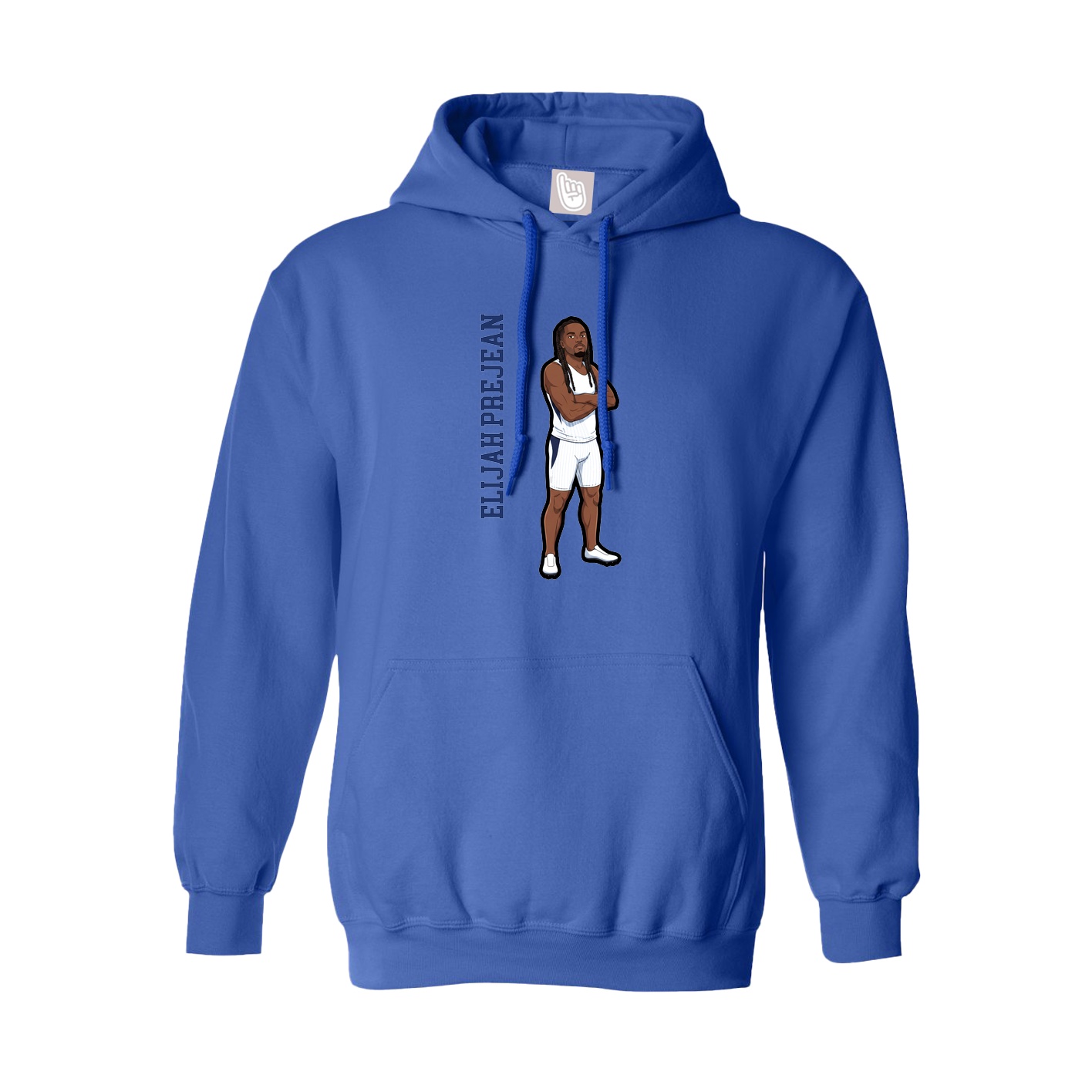 Hoodie — Name Vertical in Royal
