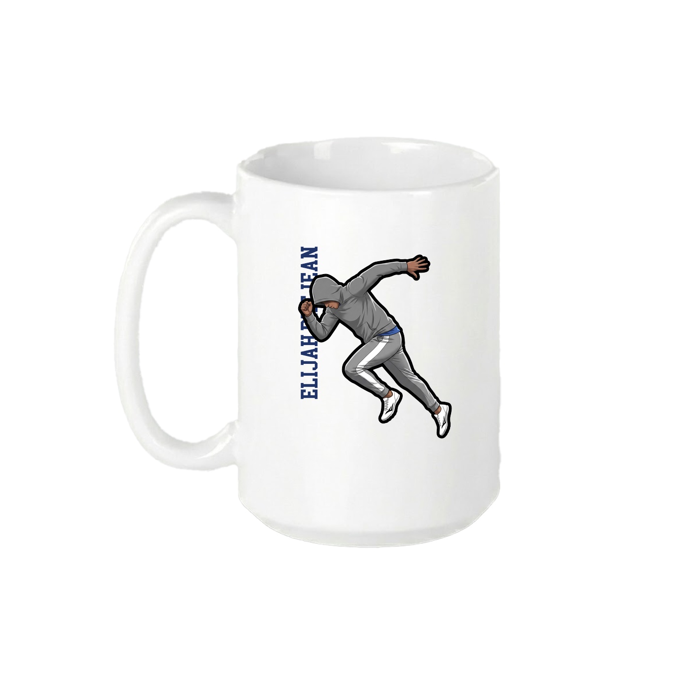 15oz Coffee Mug — Name Vertical in White