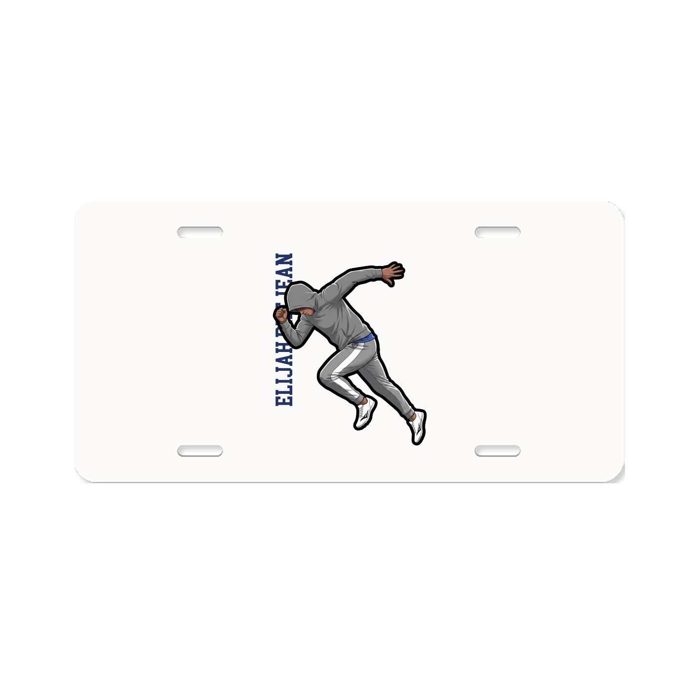 License Plate — Name Vertical in Classic