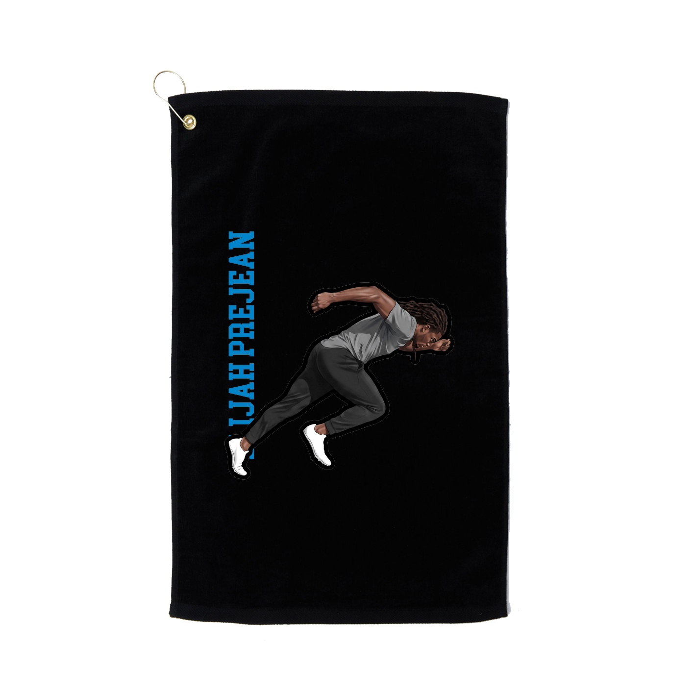 Golf Towel — Name Vertical in Black