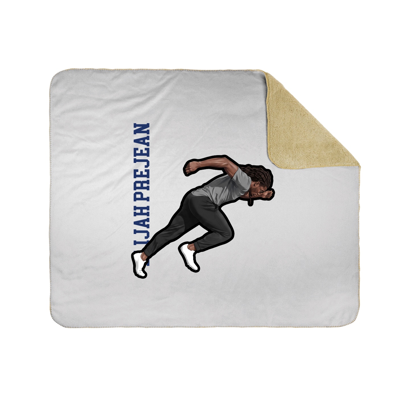 Throw Blanket — Name Vertical in White