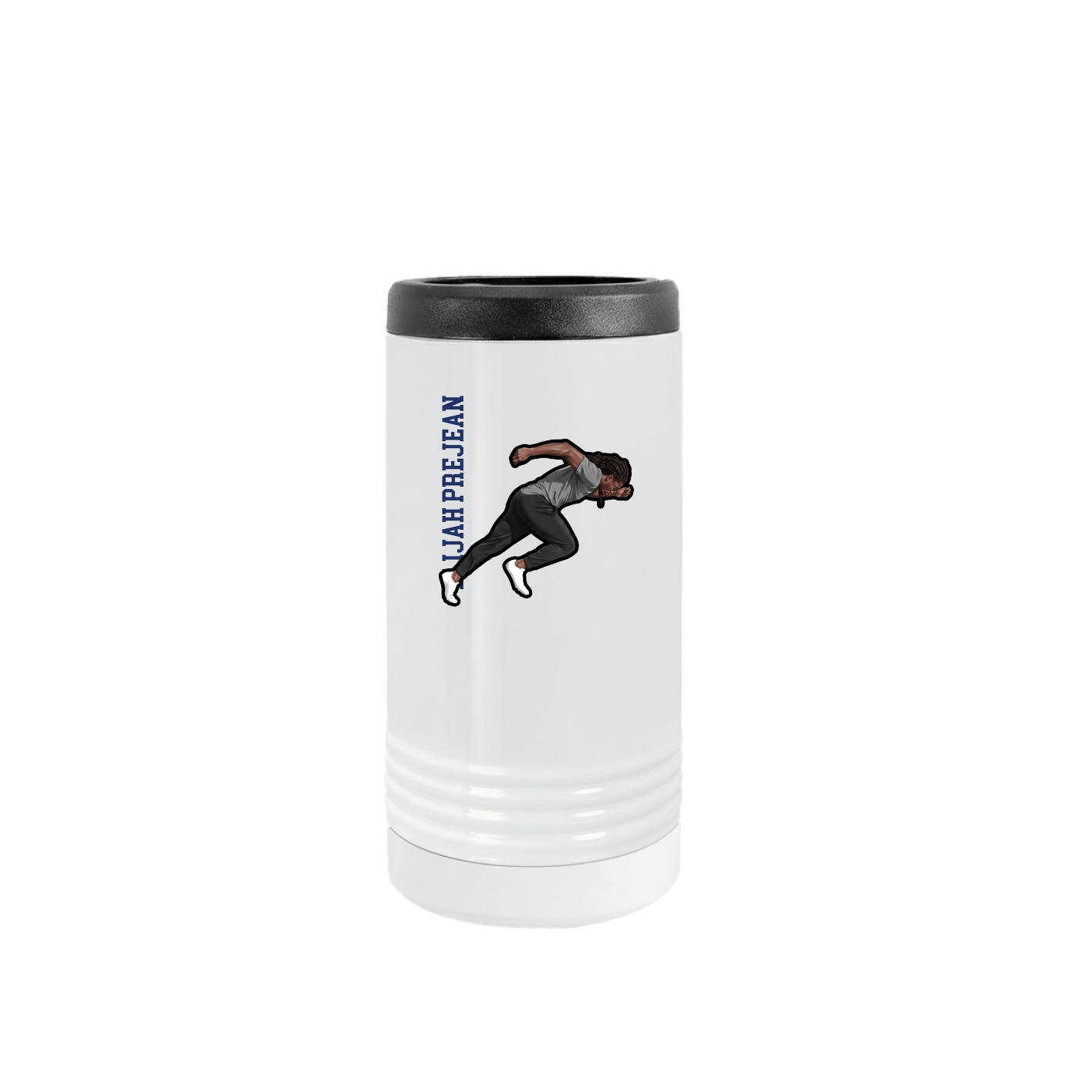 Slim Beverage Holder — Name Vertical in White
