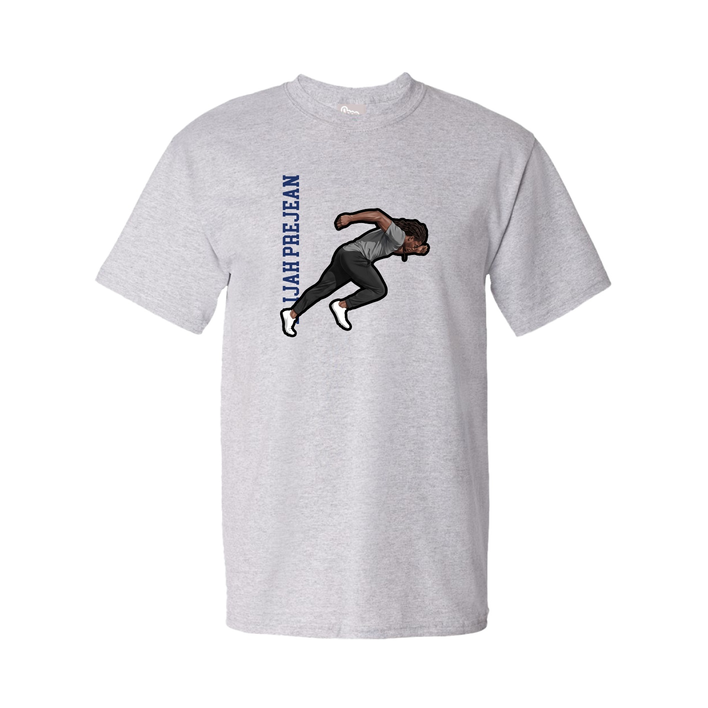 Youth Tee — Name Vertical in Grey
