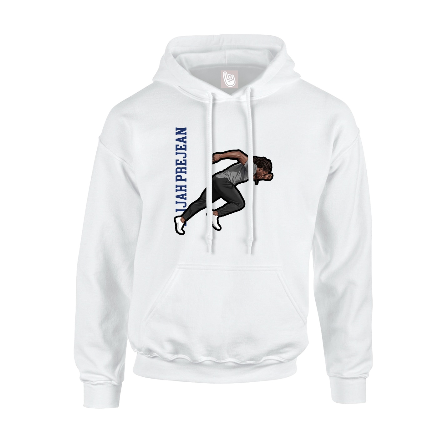 Hoodie — Name Vertical in White
