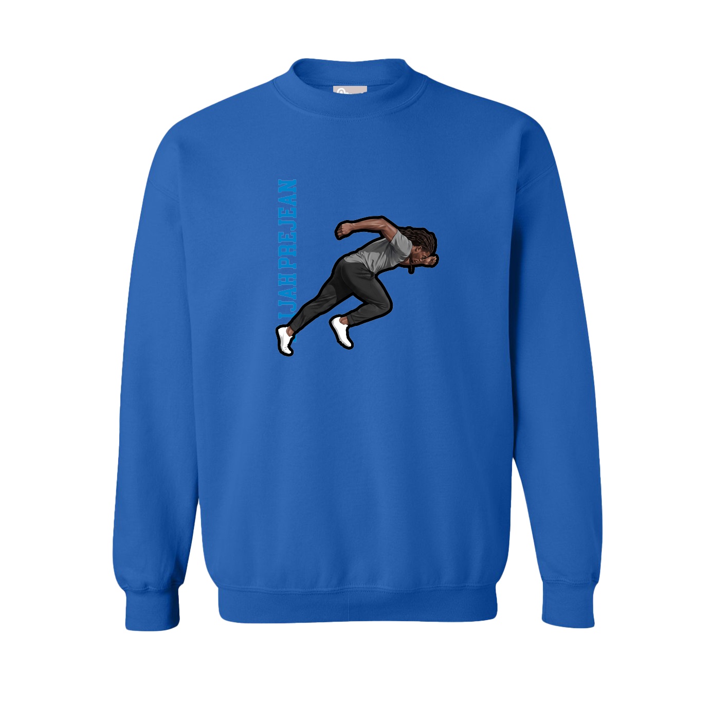 Fleece Crew — Name Vertical in Royal
