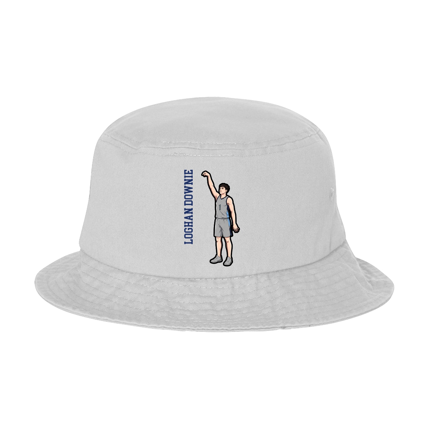 Bucket Cap — Name Vertical in White