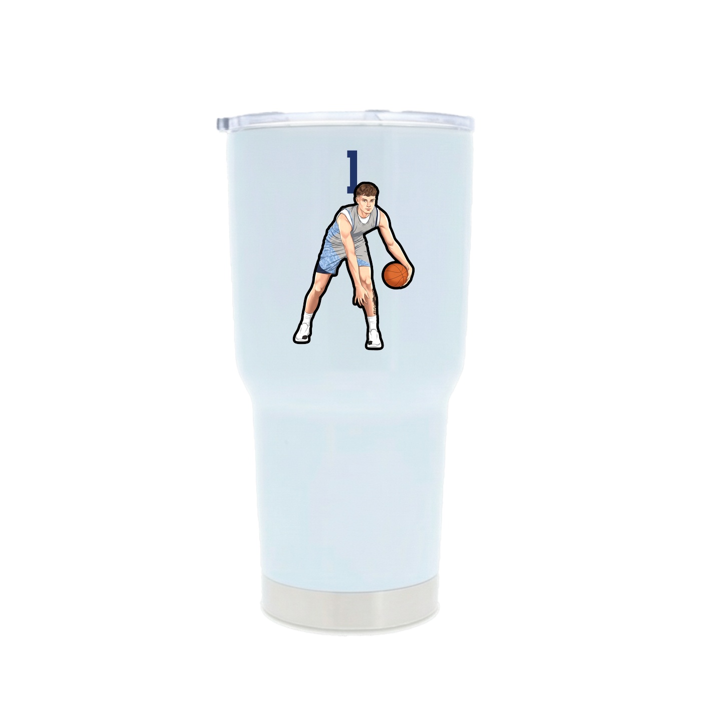 30oz Stainless Steel Tumbler — Number Top in White