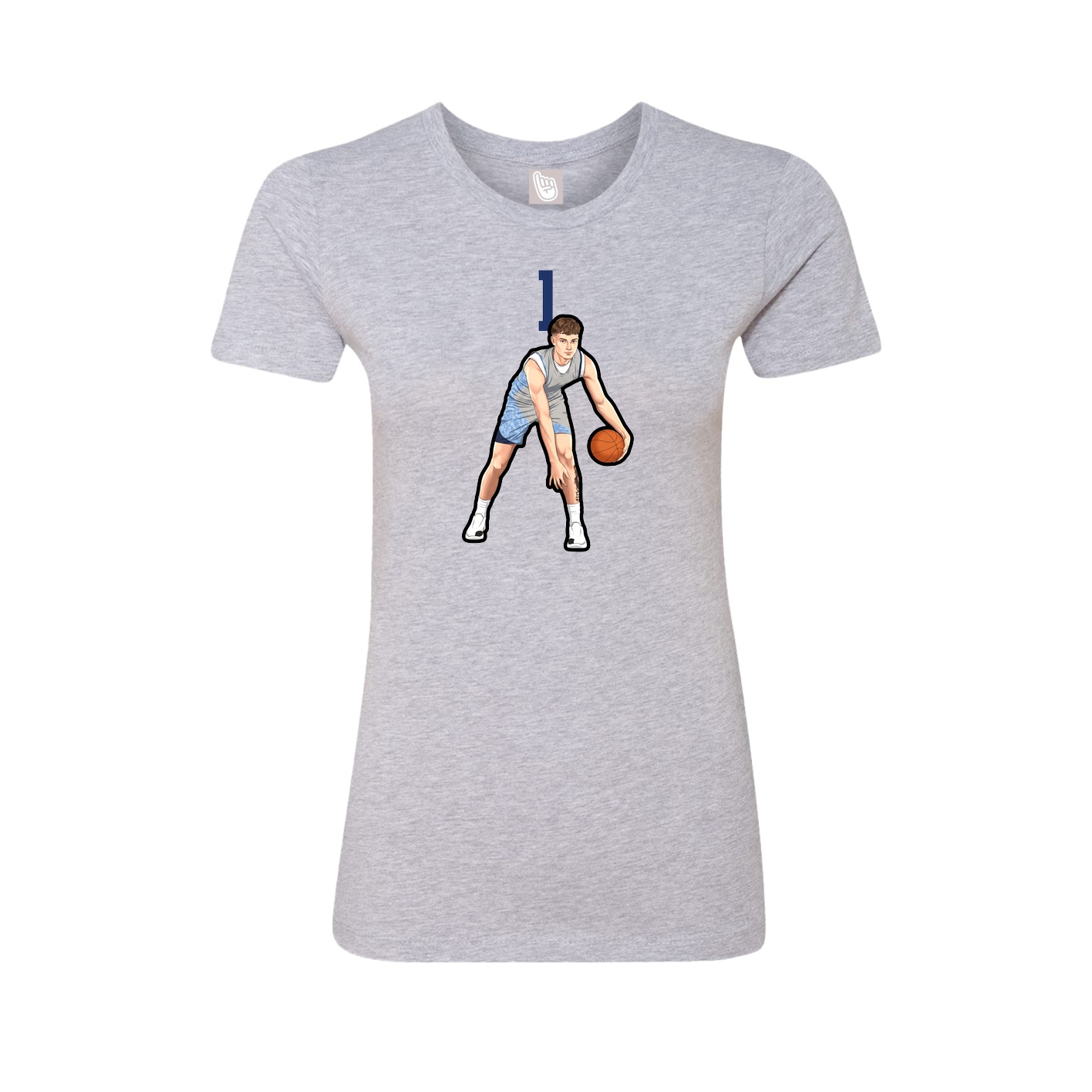 Fitted Women's Tee — Number Top in Grey