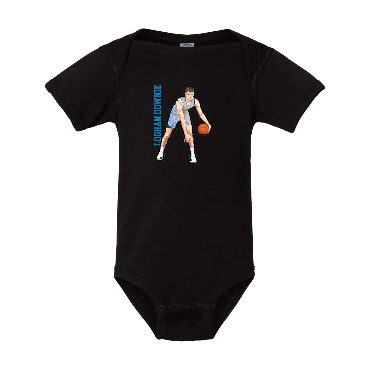 Baby Onesie — Name Vertical in Black