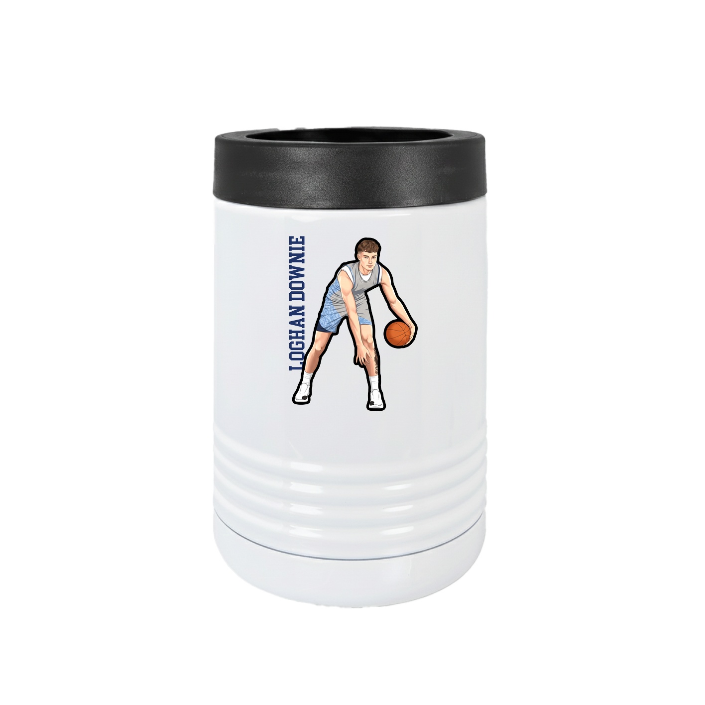 Beverage Holder — Name Vertical in White