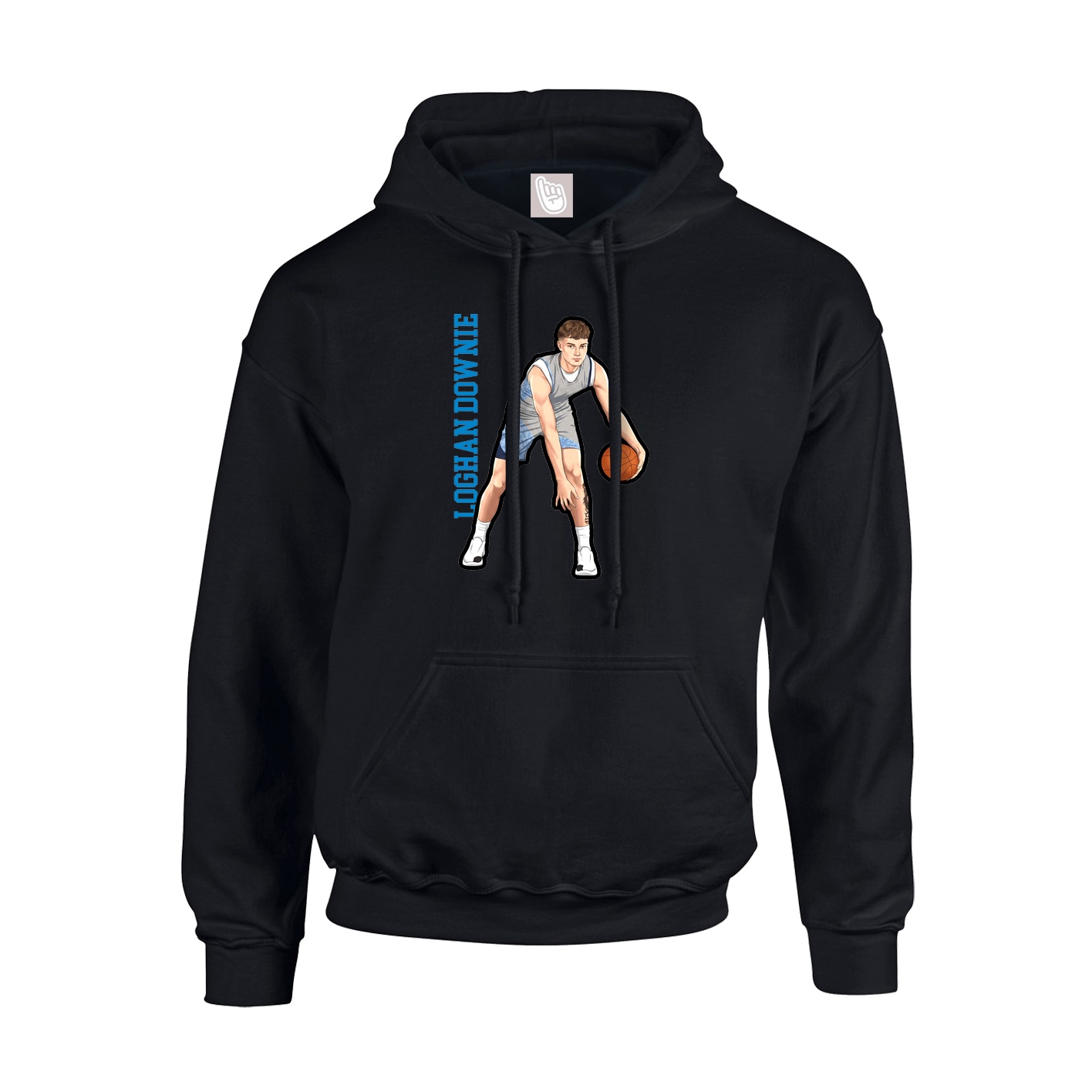 Hoodie — Name Vertical in Black