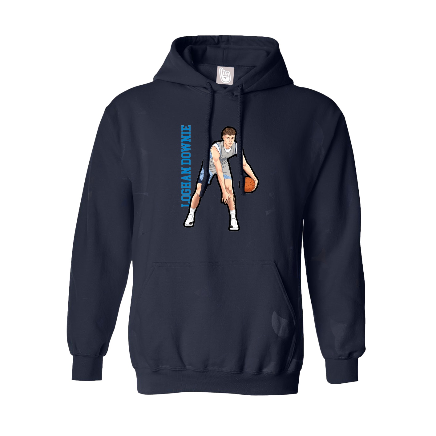 Youth Hoodie — Name Vertical in Navy