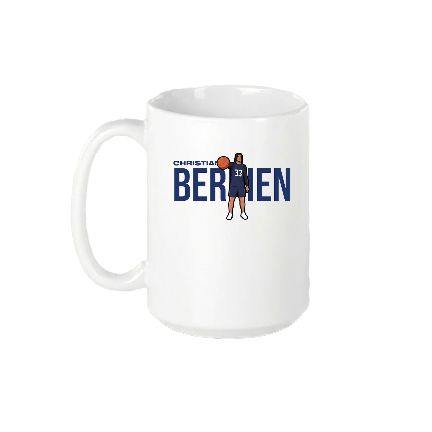 15oz Coffee Mug — Player Name in White