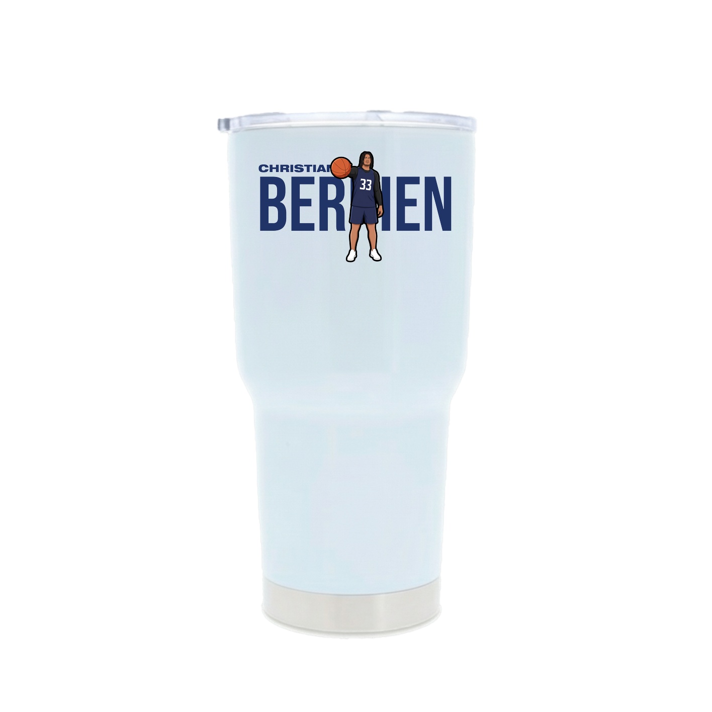 30oz Stainless Steel Tumbler — Player Name in White