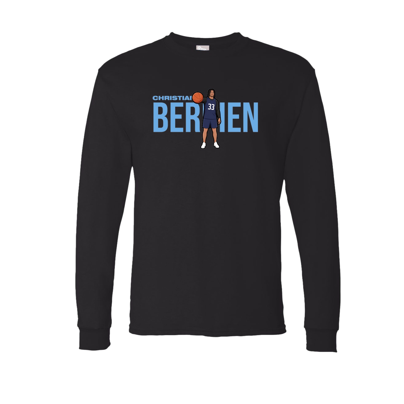 Long Sleeve Tee — Player Name in Black