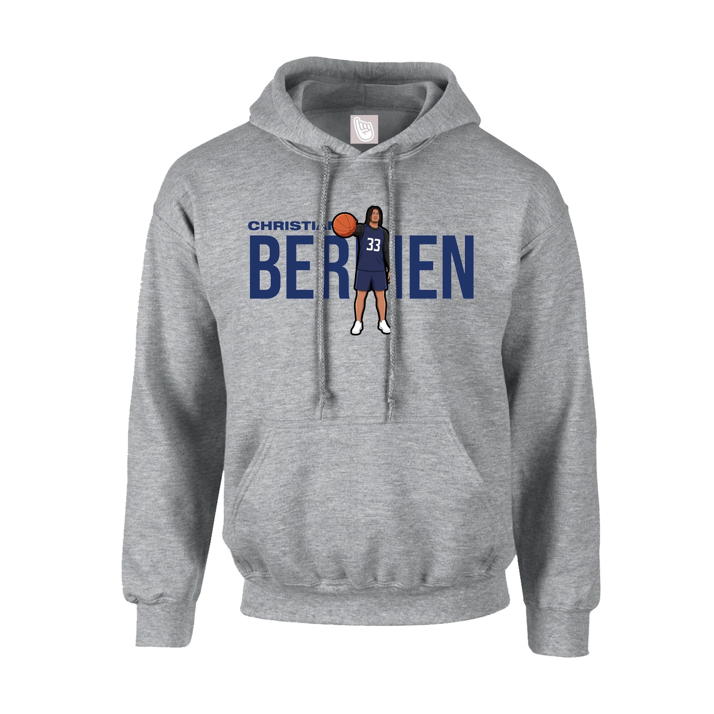 Hoodie — Player Name in Grey