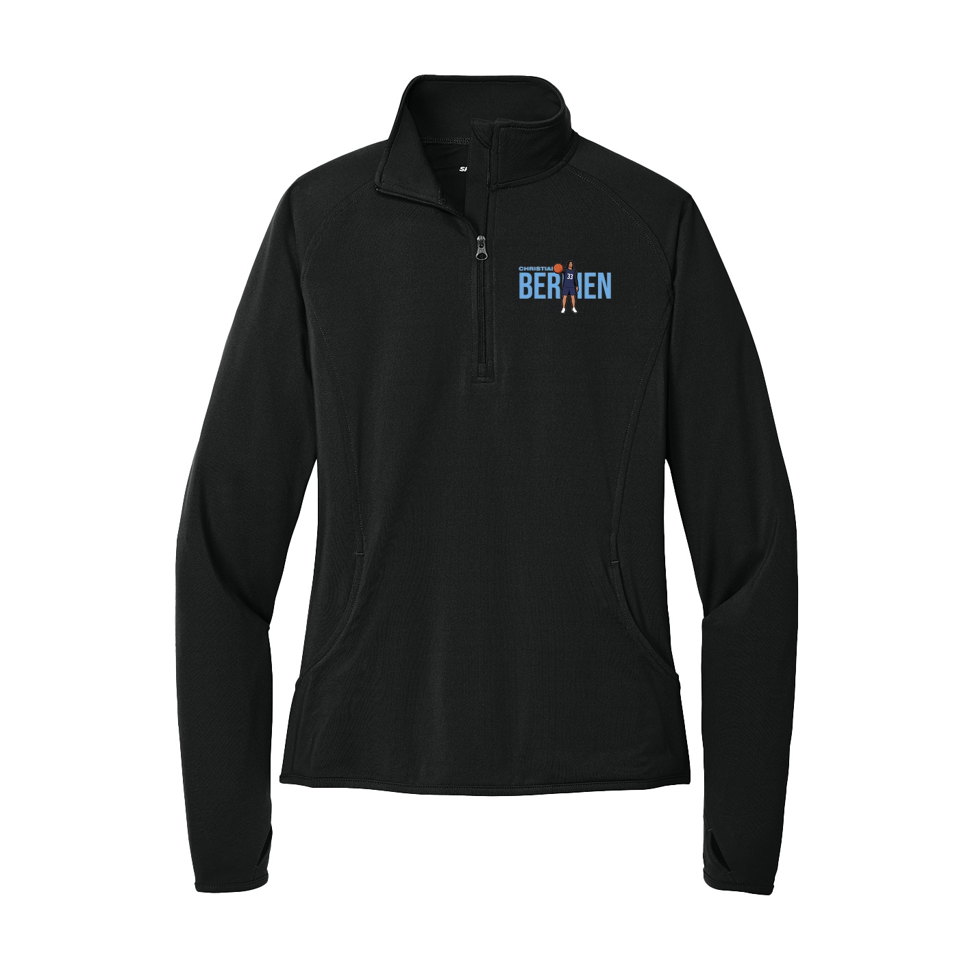 Women's Q-Zip Pullover — Player Name in Black