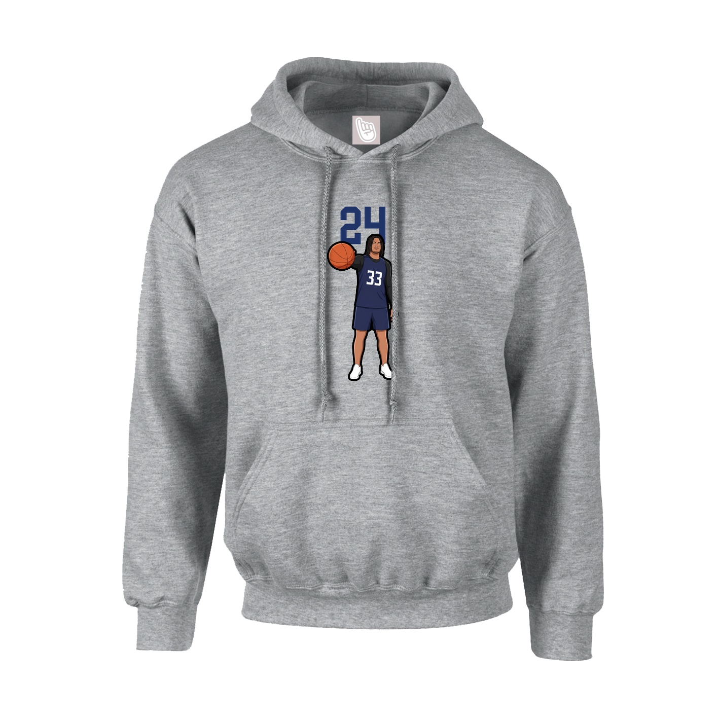 Youth Hoodie — Number Top in Grey