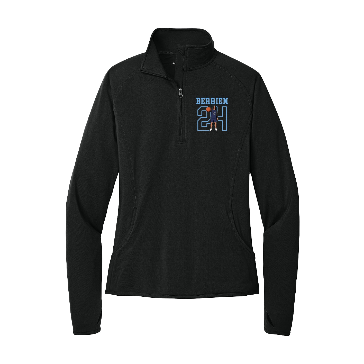 Women's Q-Zip Pullover — Shirsey in Black