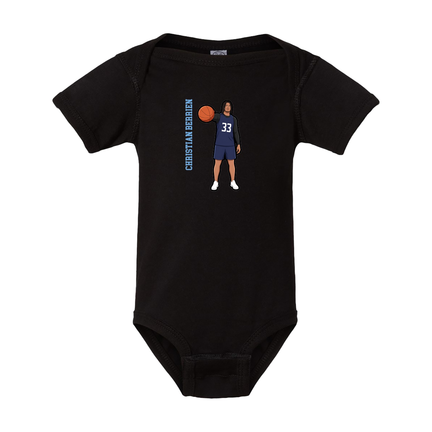 Baby Onesie — Name Vertical in Black