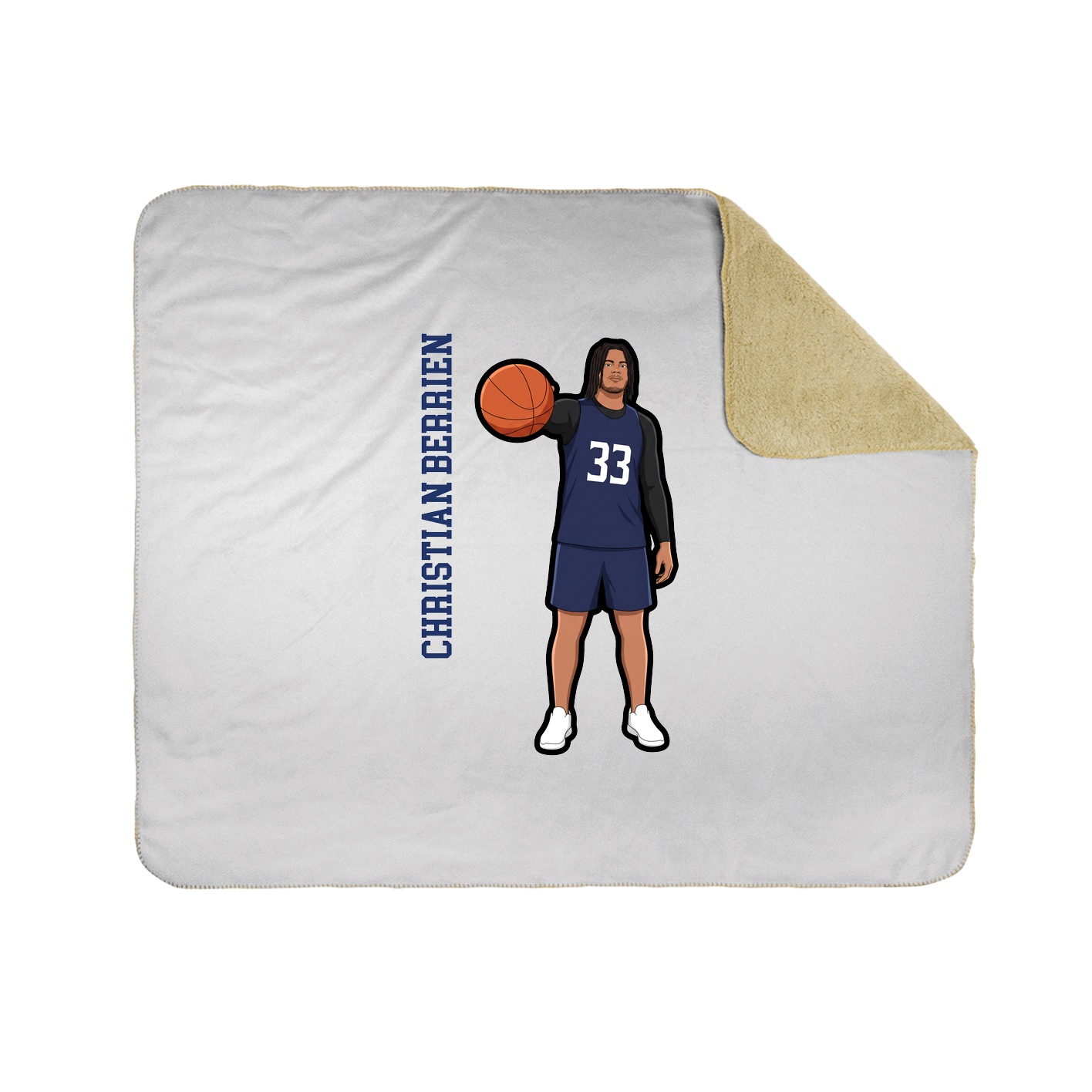 Throw Blanket — Name Vertical in White