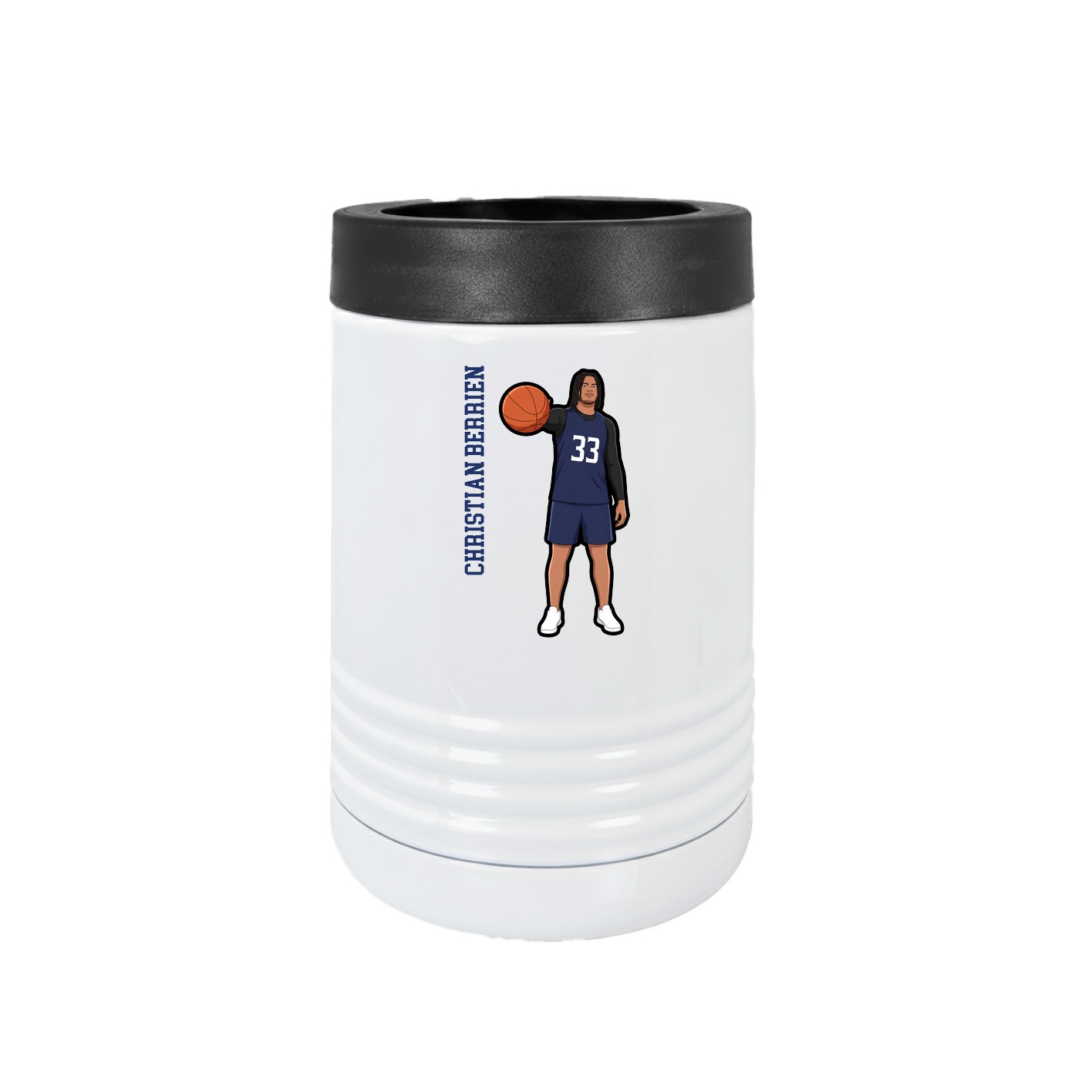 Beverage Holder — Name Vertical in White