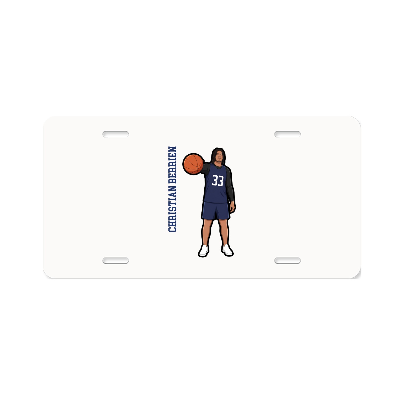 License Plate — Name Vertical in Classic