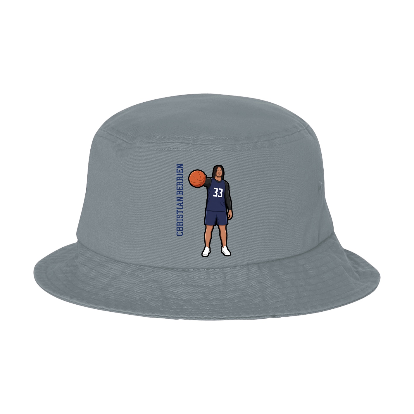 Bucket Cap — Name Vertical in Grey