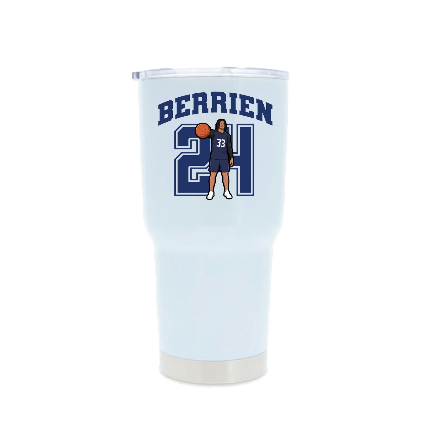 30oz Stainless Steel Tumbler — Number in White