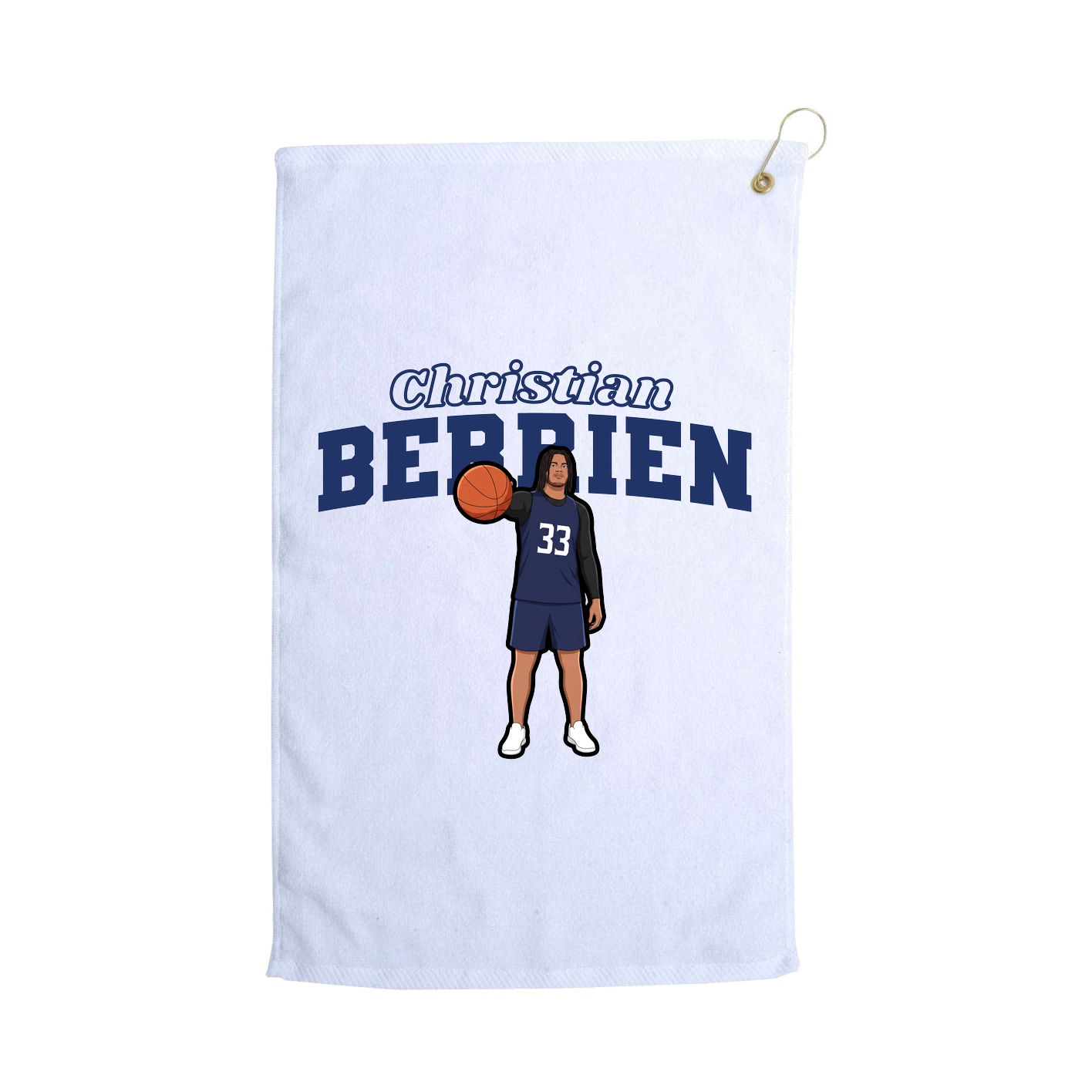 Golf Towel — Name Arch in White